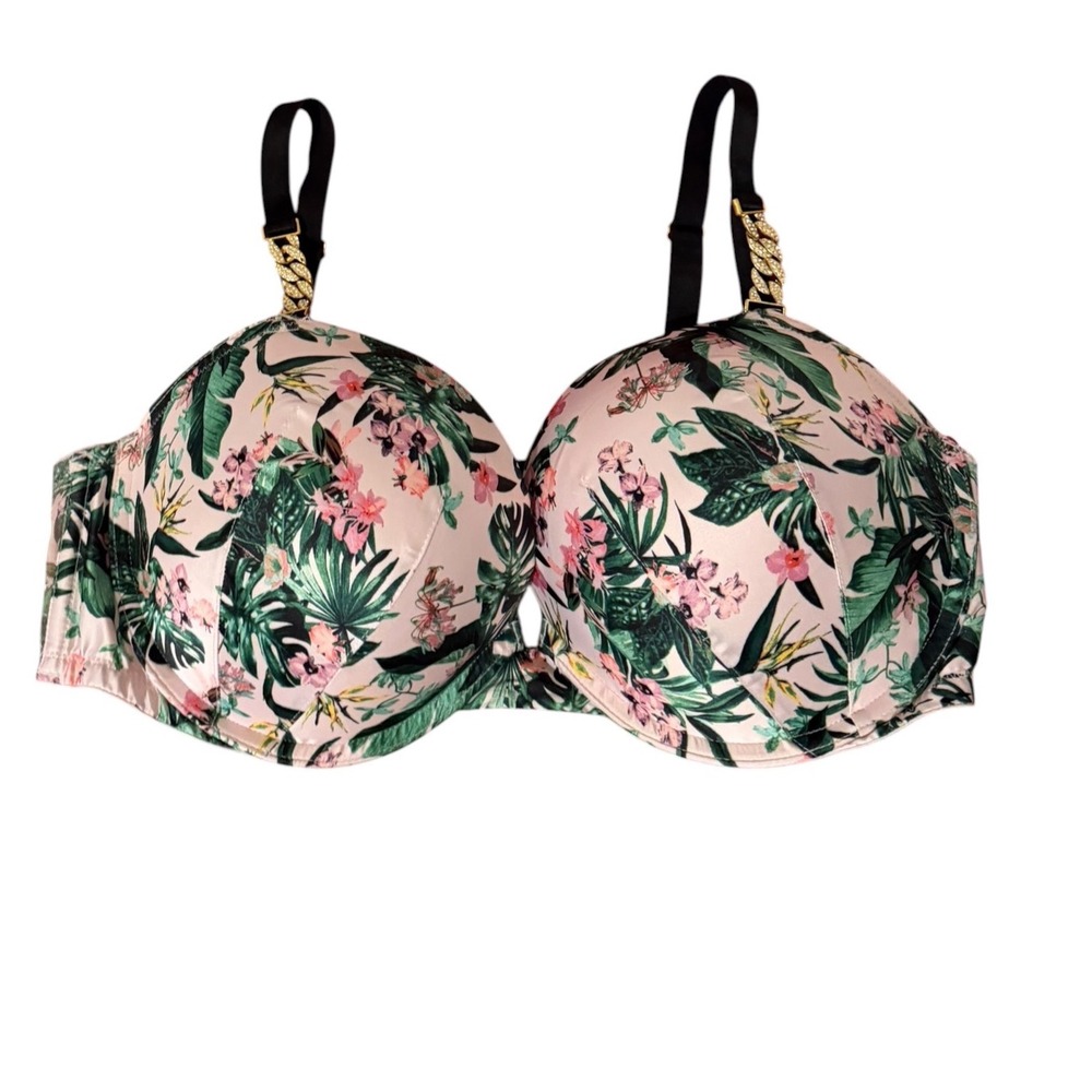 Victoria's Secret Very Sexy Push-up Bra Floral Embellished Chain
Link Trim 38D
